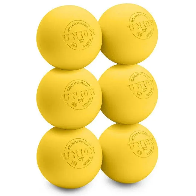 Yellow Lacrosse Balls (6 Pack) - NOCSAE / SEI / NFHS / NCAA Certified