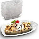 MT Products Clear Plastic Disposable Banana Split Boats - 12 oz. Great for Party Dish (Pack of 15) Ice Cream Sundae Bowls Perfect Size - Made in the USA