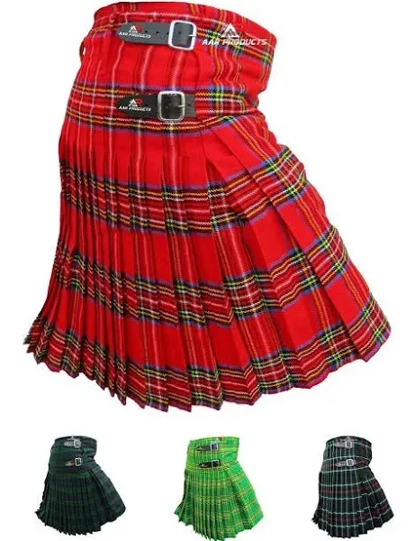 Scottish Mens Kilt Traditional Kilts Tartan Highland Casual Top Quality AAR