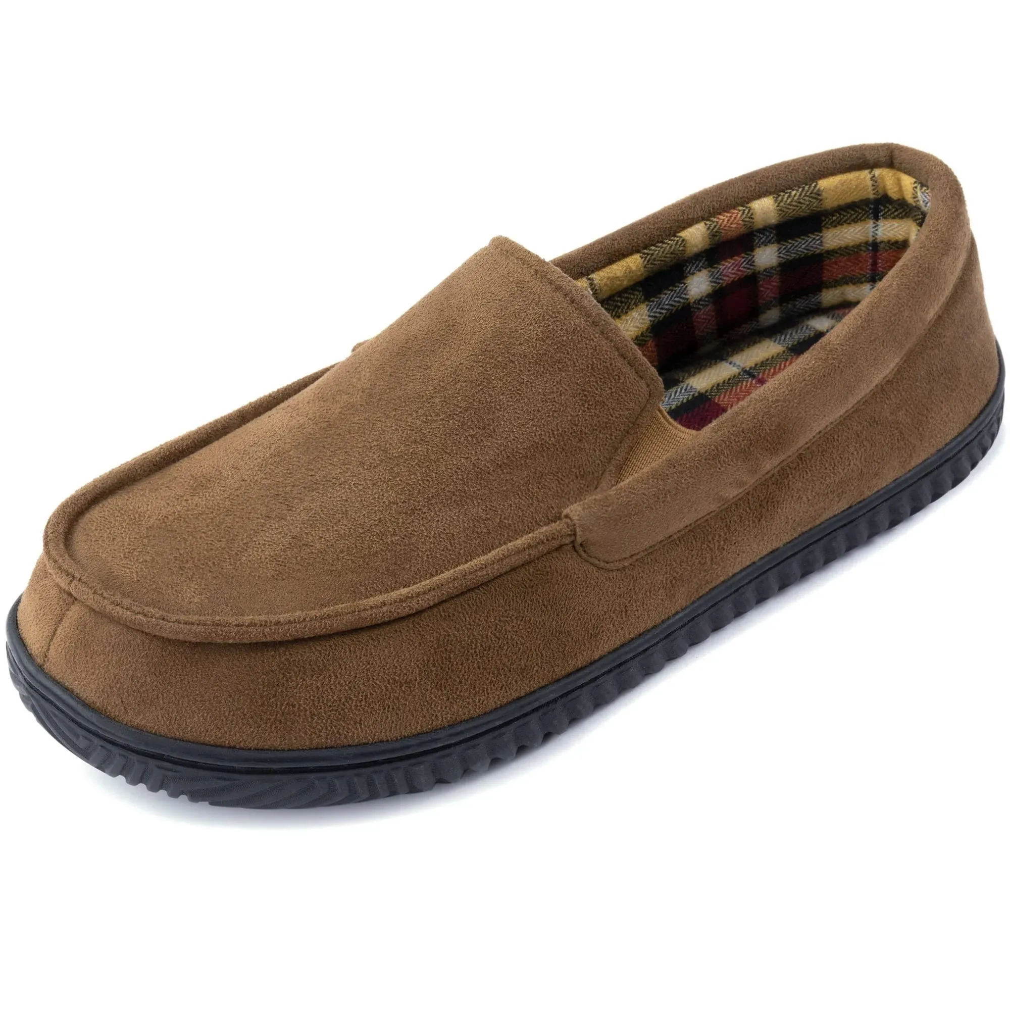 RockDove Men&#x27;s Flannel Lined Memory Foam Loafer Slipper 9