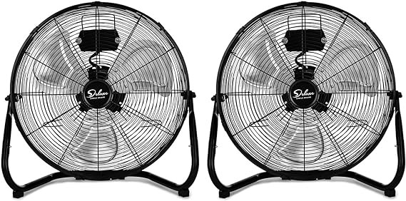 Simple Deluxe 3-Speed High Velocity Heavy Duty Metal Industrial Floor Fans Quiet