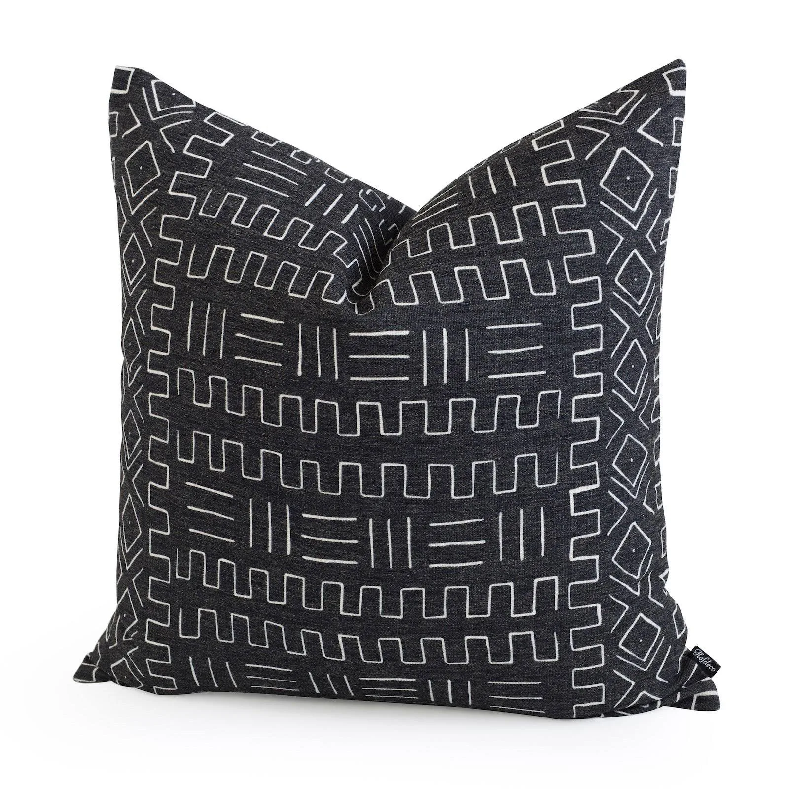 Mudcloth Black Tribal Pattern Print Pillow | Hofdeco Pillow Cover (Without Insert)