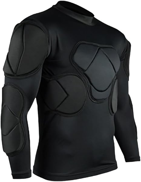 Topwise Body Safe Guard Padded Compression Shirts, Long Sleeve Shoulder Rib Chest ...