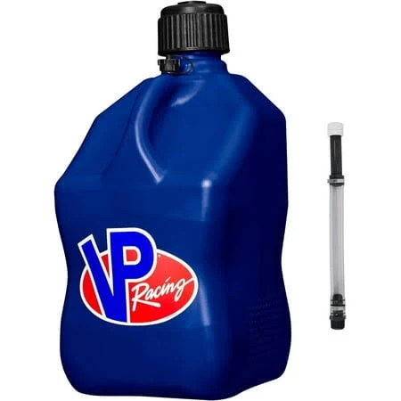 VP Racing Fuels 5-Gallon Square Motorsport Utility Container Blue &amp; Hose Kit...