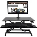 Victor DCX610 High Rise Height Adjustable Compact Standing Desk with Keyboard Tray, Black