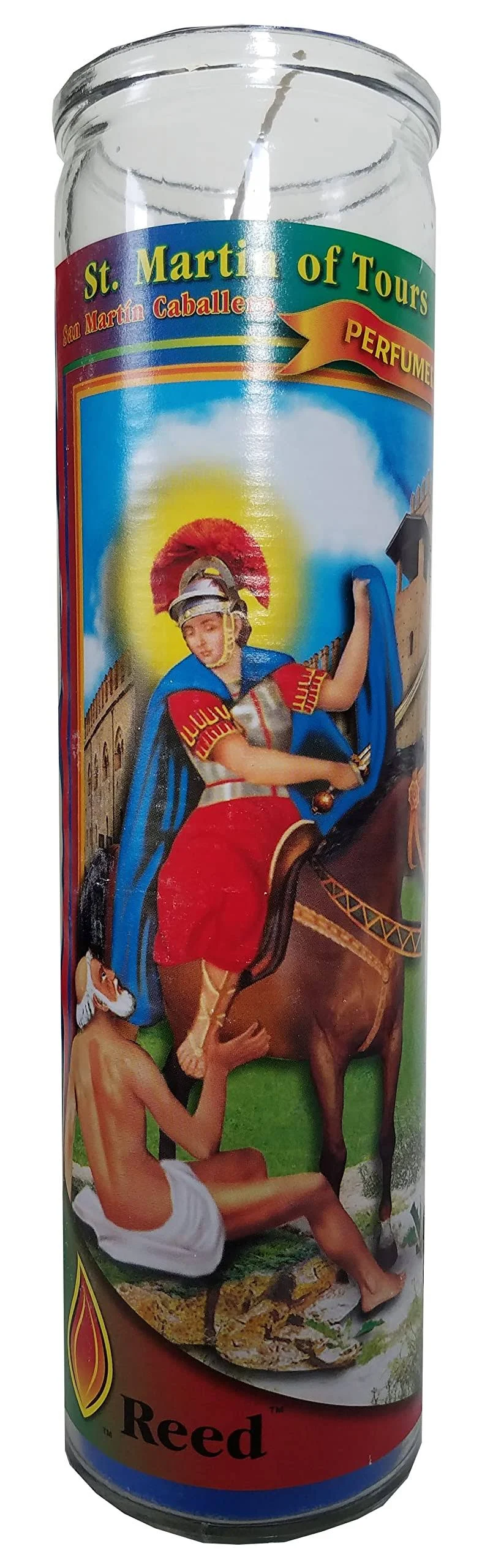 St. Martin of Tours (San Martin Caballero) Blue Perfumed Pillar Devotional Candle