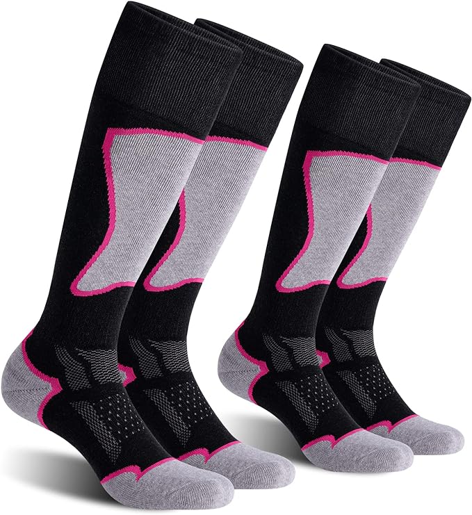 2/3 Pack Women's Ski Socks for Skiing Snowboarding Warm Winter Thermal Socks