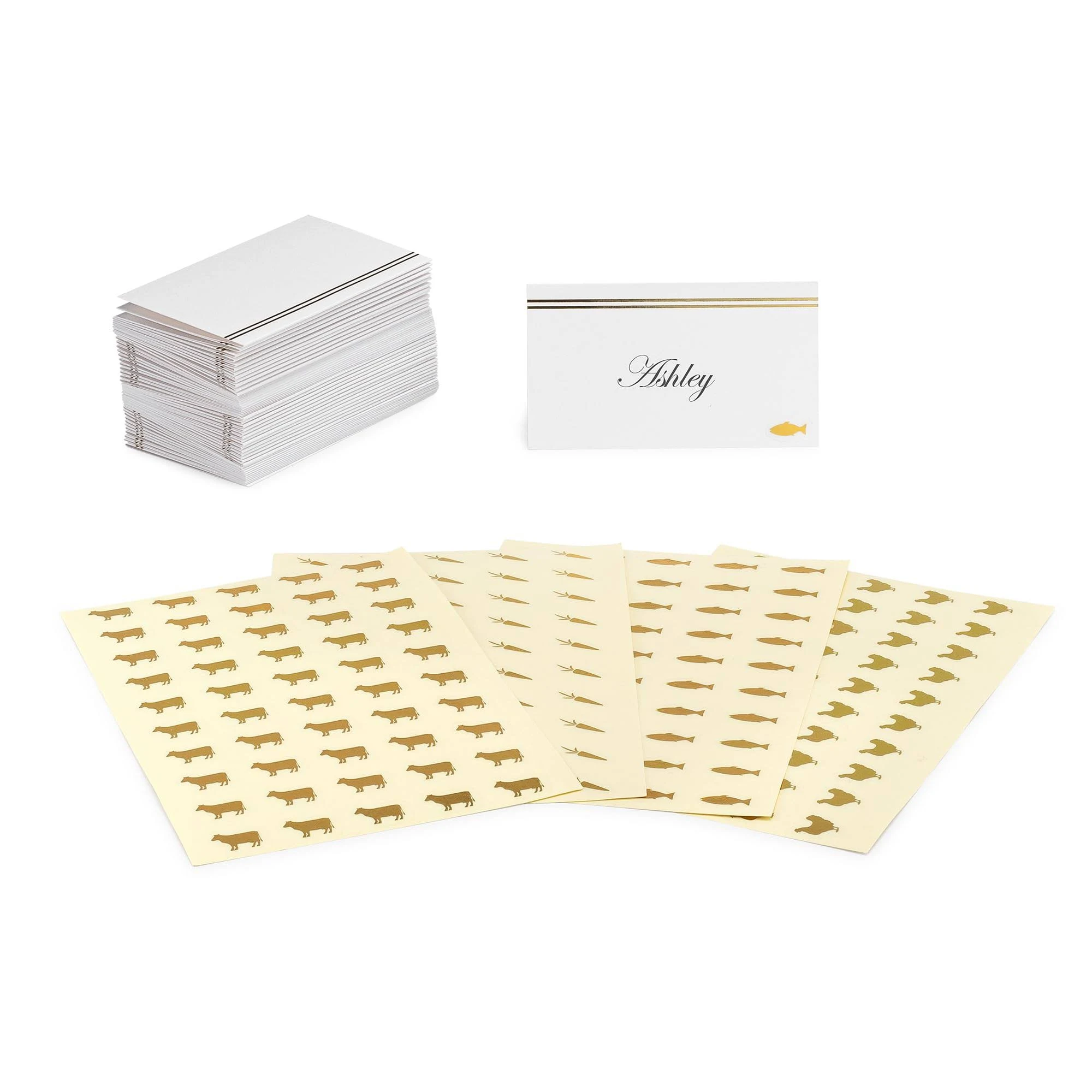 50-Pack Place Cards for Weddings – Elegant Name Cards for Table Setting – Pre...