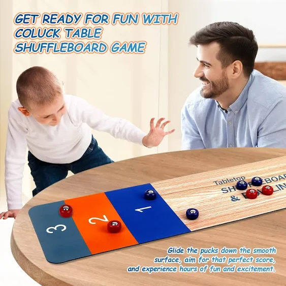 CoLuck Shuffleboard Curling Bowling 3 in 1 Board Games