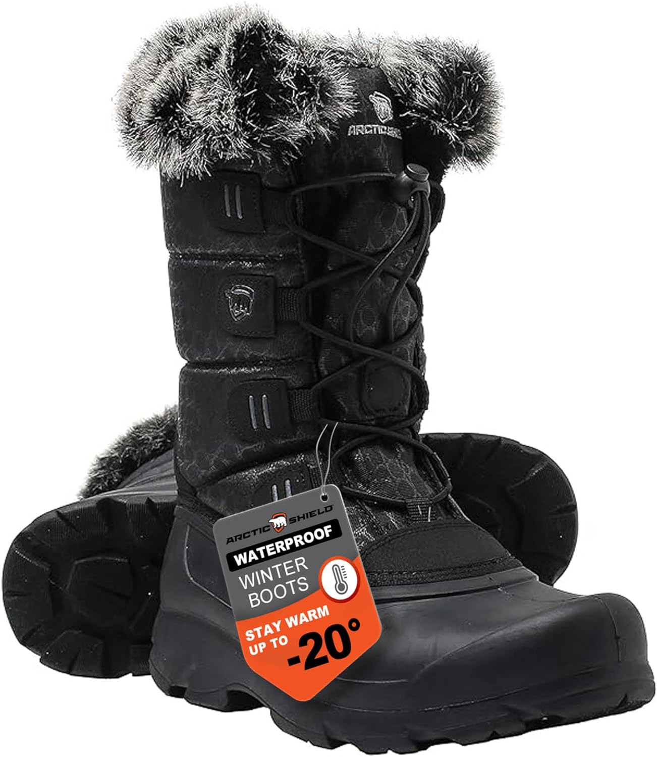 ArcticShield Women's Polar Cold Rated Snow Boots - Black - Size: 7