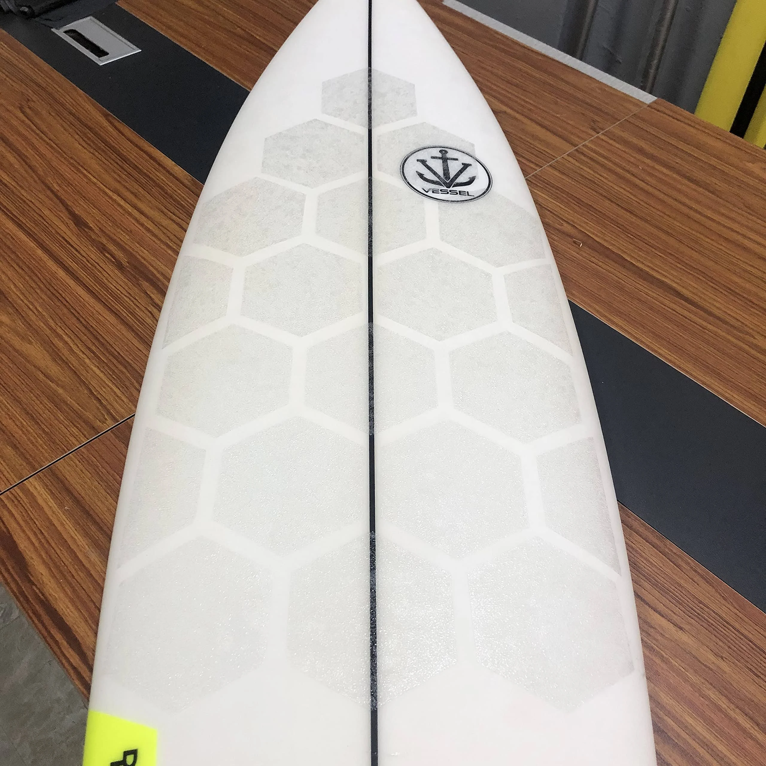 AQUBONA Hexagonal Clear Surf Traction Pad Semi Clear Deck Pad for Surfboard