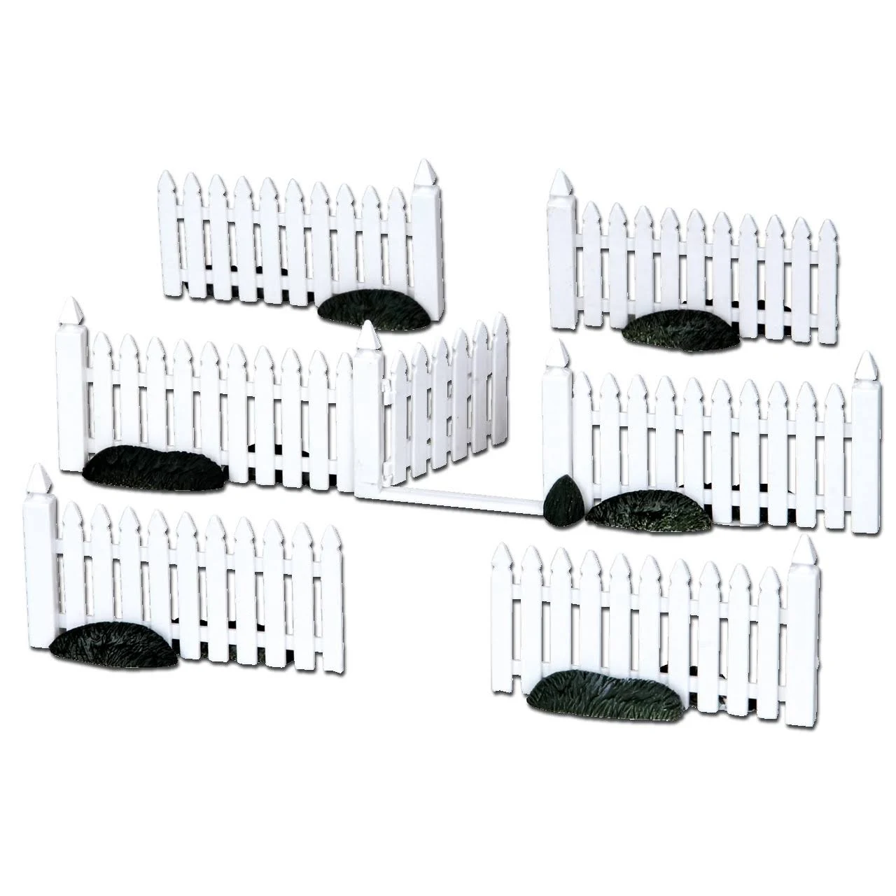 Lemax Village Collection Plastic Picket Fence Set of 7