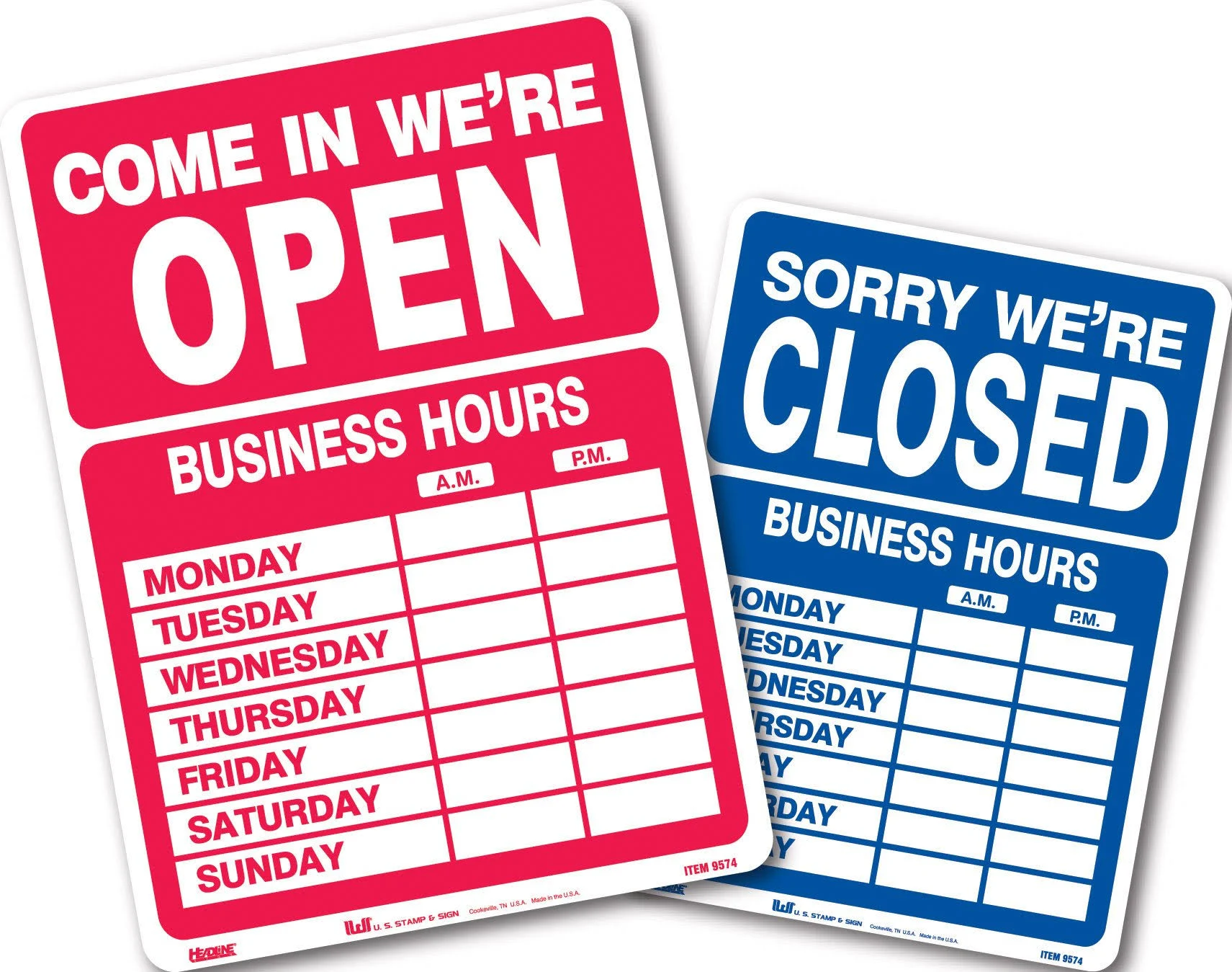 Headline Sign 9574 Double-Sided Open/Closed with Business 10 5x14 5 inch 