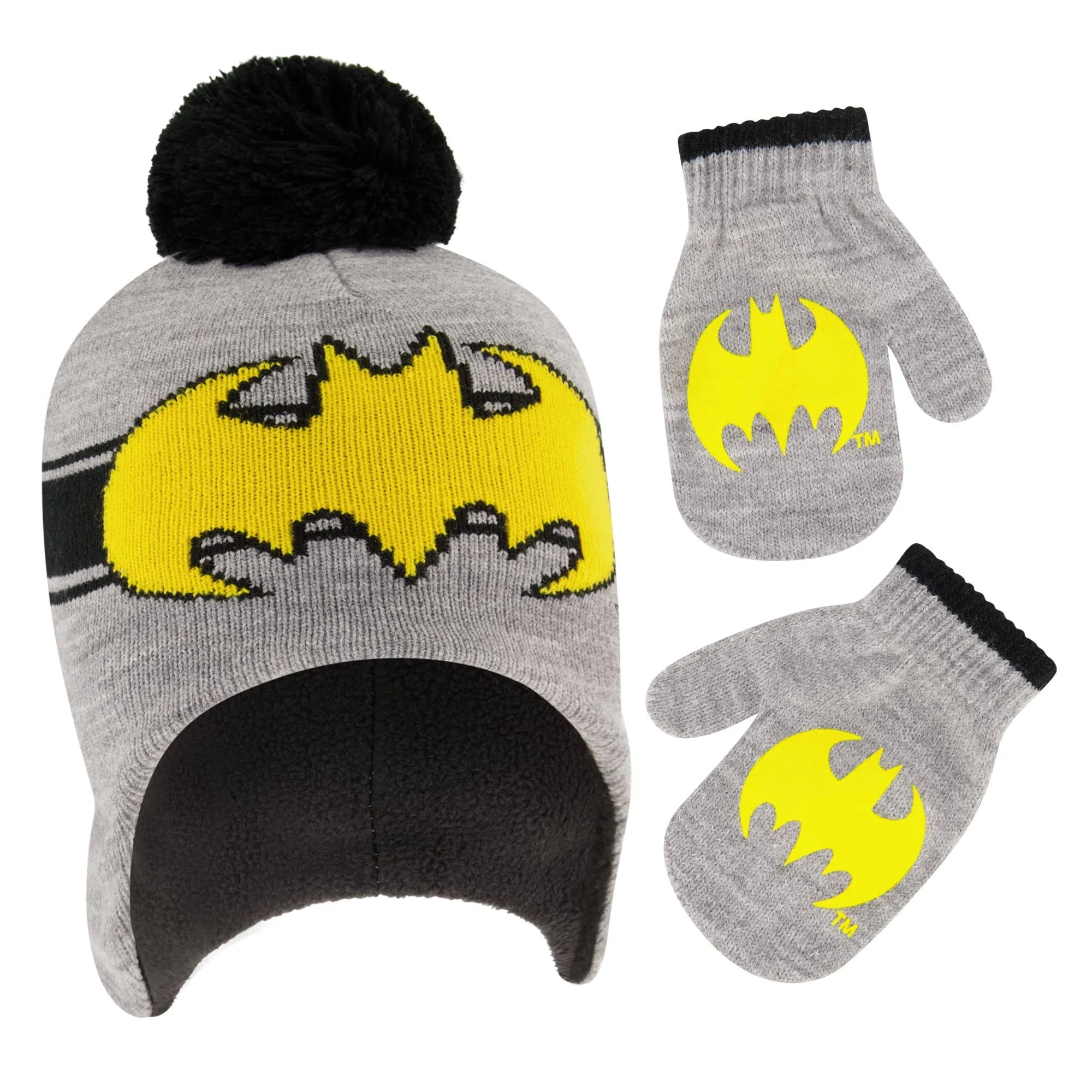 DC Comics Boys Winter Accessory Hat, Scarf and Toddler Mitten, Batman Beanie for Ages 2-4