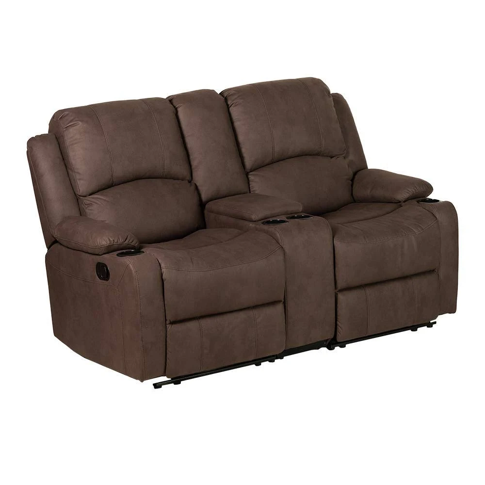 Camper Comfort 67" Wall Hugger Reclining | RV Theater SEATS | Double Recliner RV Sofa & Console | RV Couch | RV Theater Seating | RV Furniture