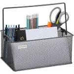 Mind Reader Metal Mesh Basket with Handle, Storage Desk Organizer, Utensil Holder ...