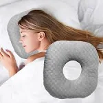 Wuronsa Ear Piercing Pillow for Side Sleepers, Pillow with An Ear Hole for CNH and Ear Pain Ear Inflammation Pressure Sores, O-shaped Side Sleeping