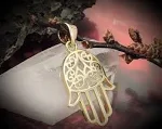 Protection Symbol Pendant hand, 9K GOLD