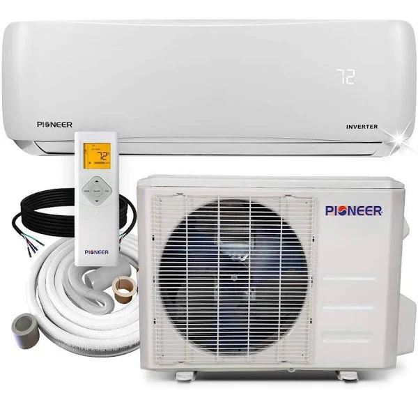 Pioneer 18,000 BTU 23.7 SEER2 Ductless Mini-Split Inverter++ Energy-Star Air Conditioner Heat Pump System Full Set 230V