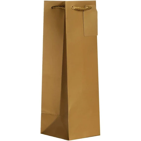 Jillson Roberts Bottle Gift Bags, Matte Metallic Gold (30 Pcs)