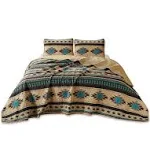 Chezmoi Collection 3-Piece Southwestern Geometric Tribal Multicolor Teal Beige ...