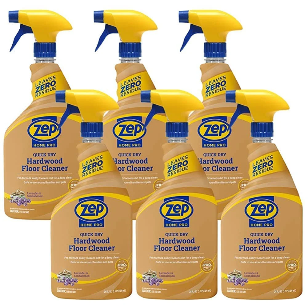 Zep Home Pro Quick Dry Hardwood Floor Cleaner - 24 Fl. Oz. - R49906 - Pro Trusted Cleaning Power: Now in Refreshing Scents and Family Friendly Formulas (6)…