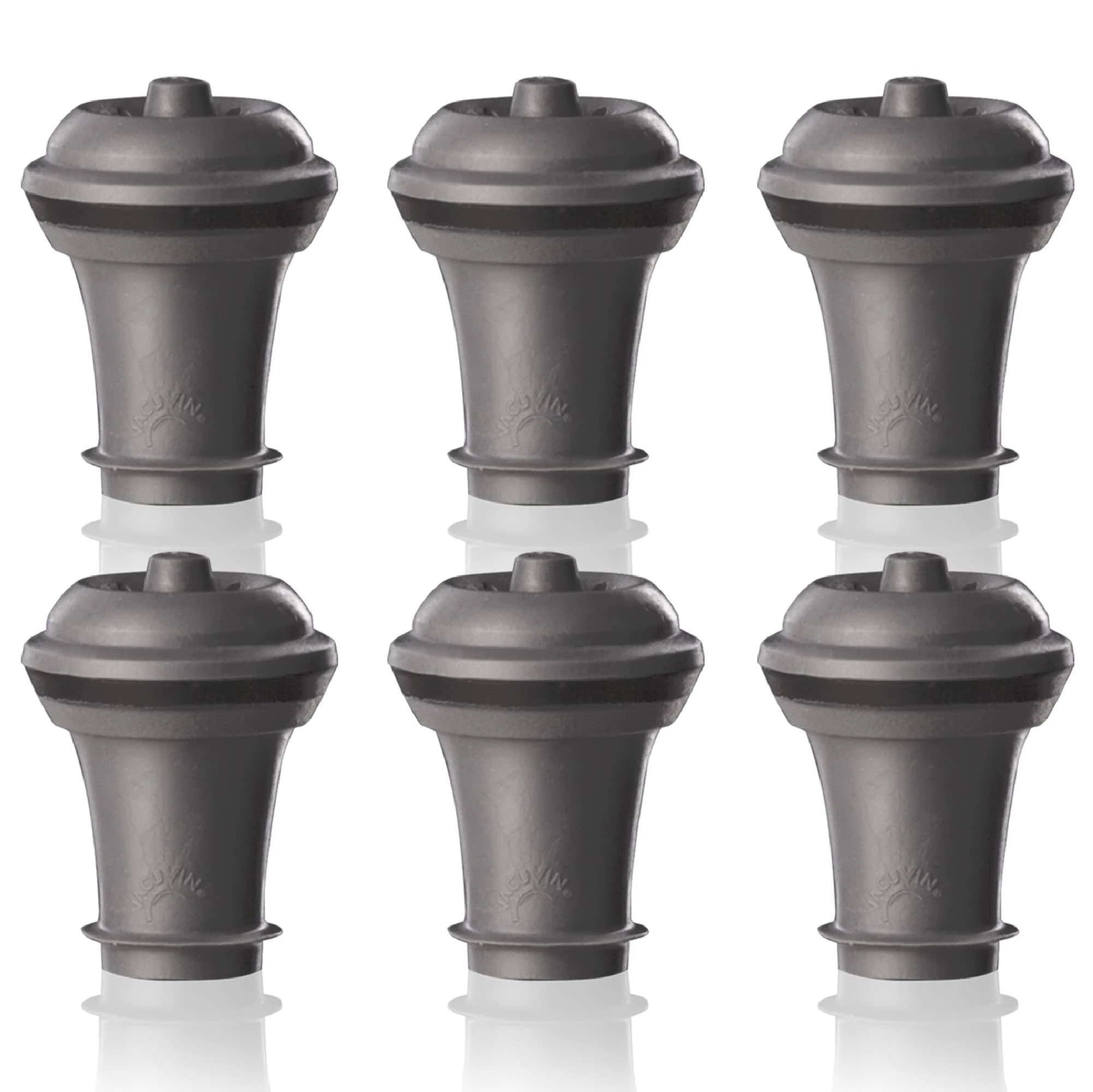 Vacu Vin Wine Saver Vacuum Stoppers Set of 6 – Grey