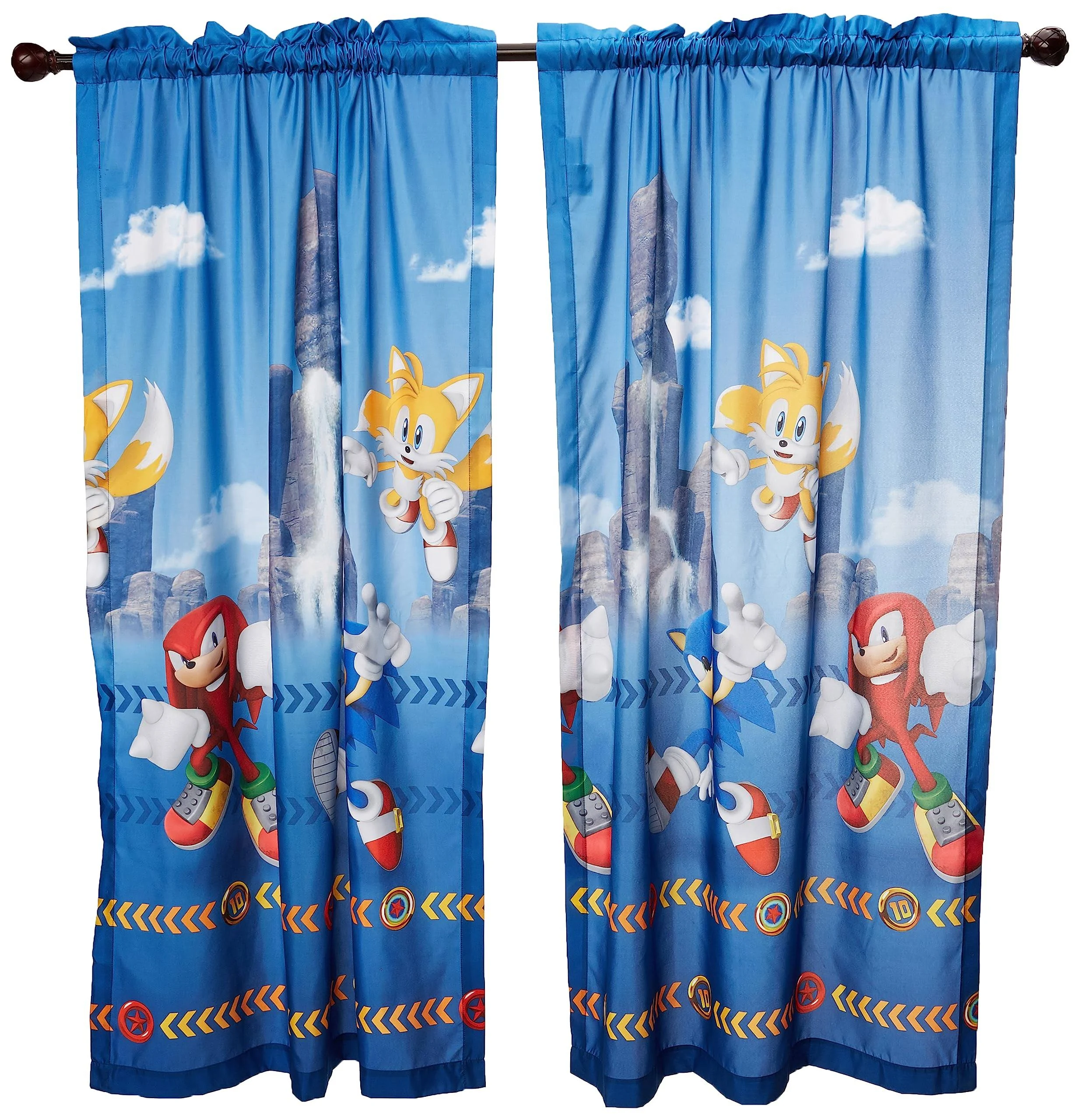 Franco Kids Room Window Curtain Panels Drapes Set Sonic The Hedgehog