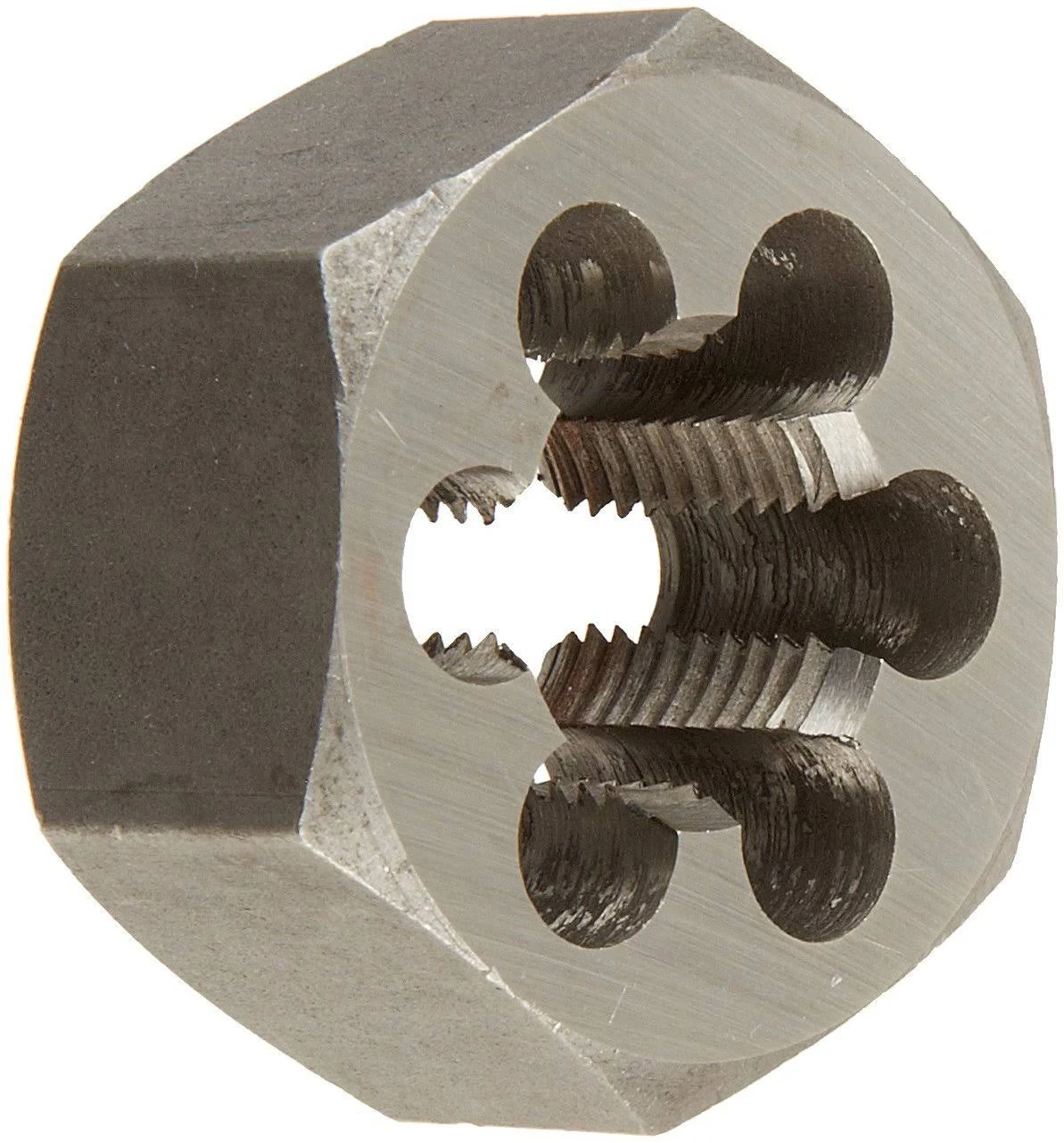 Drill America 5/8"-18 Carbon Steel Left Hand (Reverse) Hex Rethreading Die, DWT Series