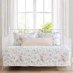 Breezy Floral 4-Piece Pink Cotton Bonus Daybed Set