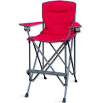 RMS Extra Tall Folding Chair - Bar Height Director Chair for Camping, Home Patio and Sports - Portable and Collapsible with Footrest and Carrying