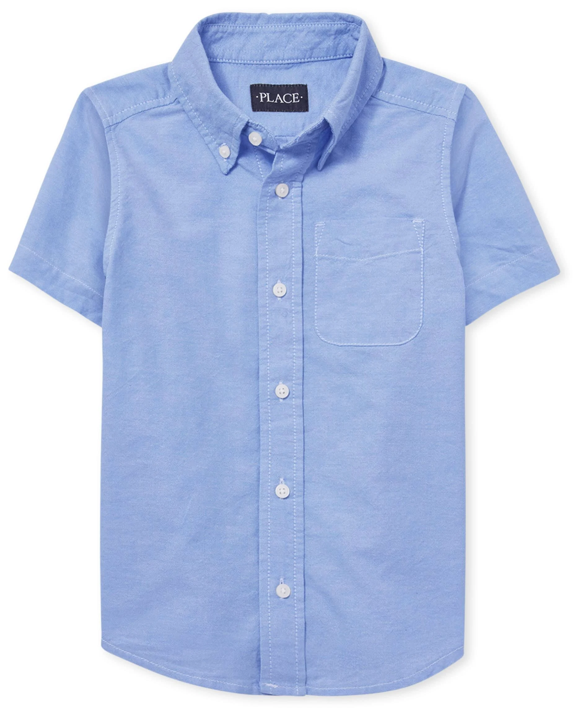 The Children's Place Boys' Husky Short Sleeve Oxford Button Down Shirt