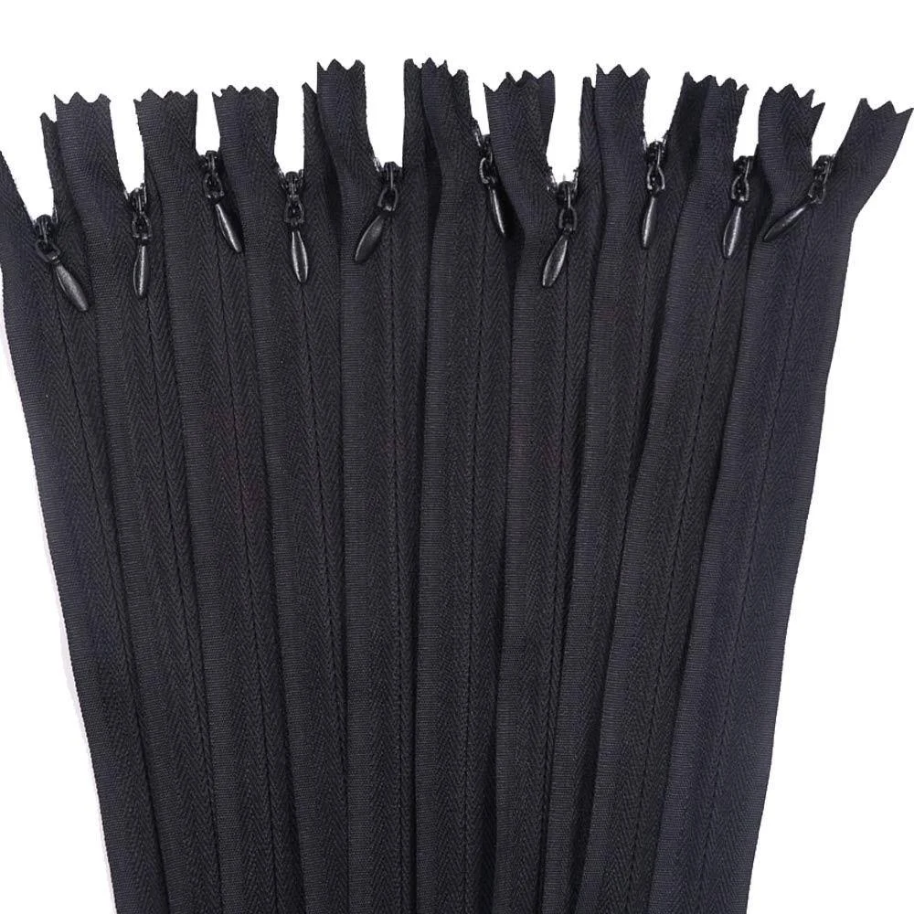 Renashed Nylon #3 Invisible Zippers 45pcs 21.5 Inch for Tailor Sewer Sewing Craft Crafter's Special Black