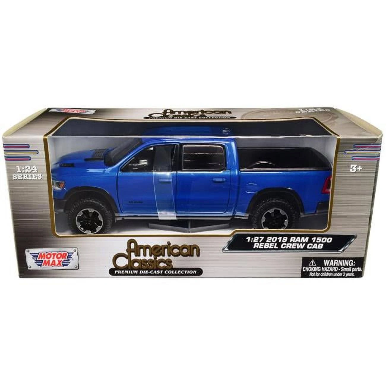 2019 RAM REBEL 1500 CREW CAB PICKUP BLUE 1/24-1/27 DIECAST MODEL MOTORMAX 79358