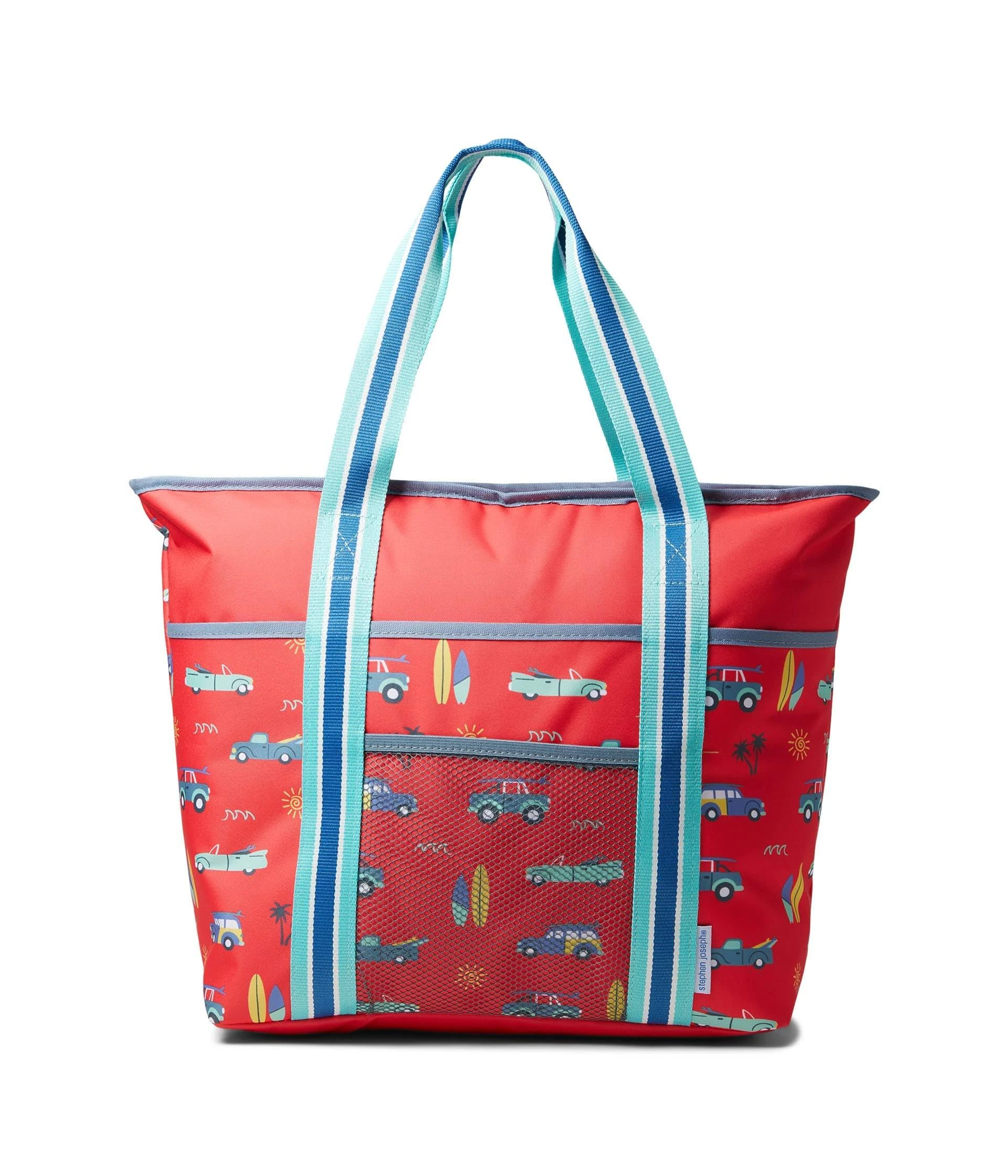 Printed Beach Tote Red Surfs Up by Stephan Joseph