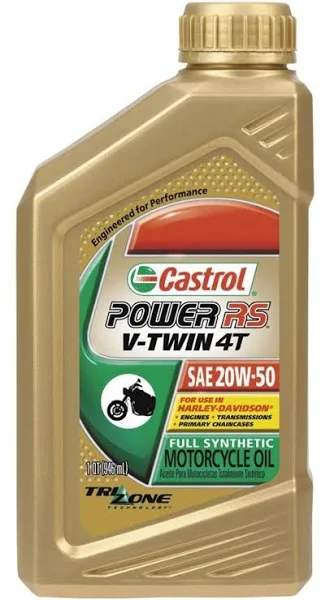 Castrol Power1 V-Twin 4T 20W-50 Full Synthetic Motorcycle Oil, 1 Quart