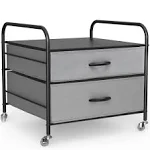 Small Portable Mini Fridge Storage Cart with Wheels and Drawers