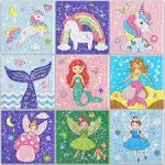  Diamond Painting Kits for Kids | 9 Unique Designed Canvases - Unicorn, Fairy, 