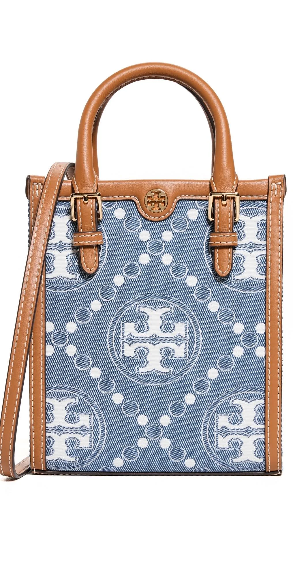 Tory Burch Mini T Monogram Denim Tote