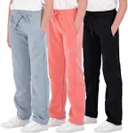 Real Essentials 3 Pack: Girls' Fleece Open Bottom Soft Athletic Performance ...