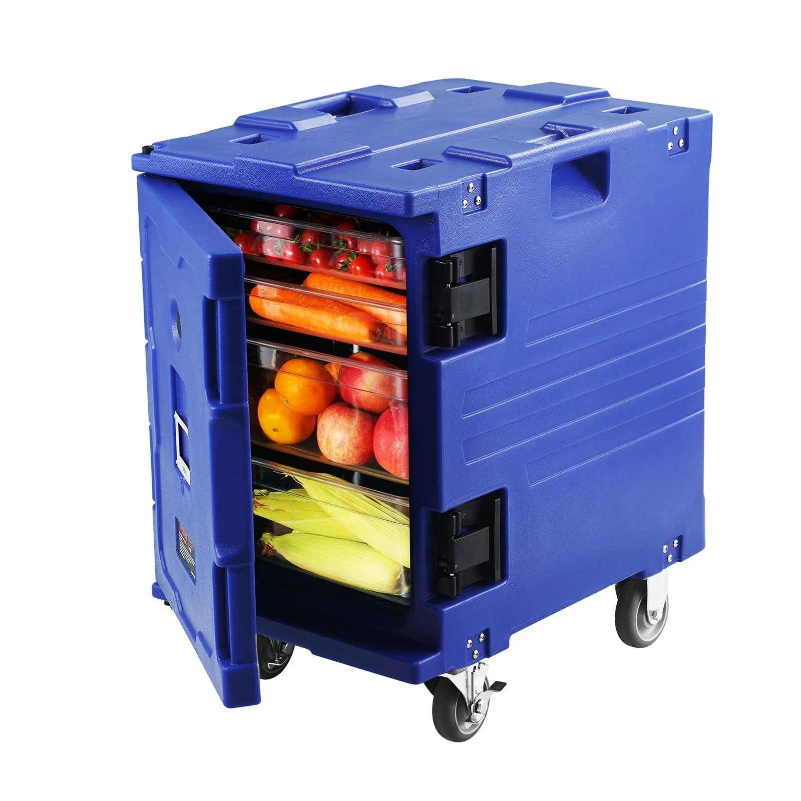 VEVOR 82 qt. Insulated Food Pan Carrier Hot Box for Catering LLDPE with Single Buckle Blue