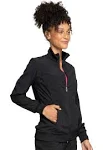 Cherokee Infinity 2391A Women's Zip Front Warm-Up Scrub Jacket Black Xxs