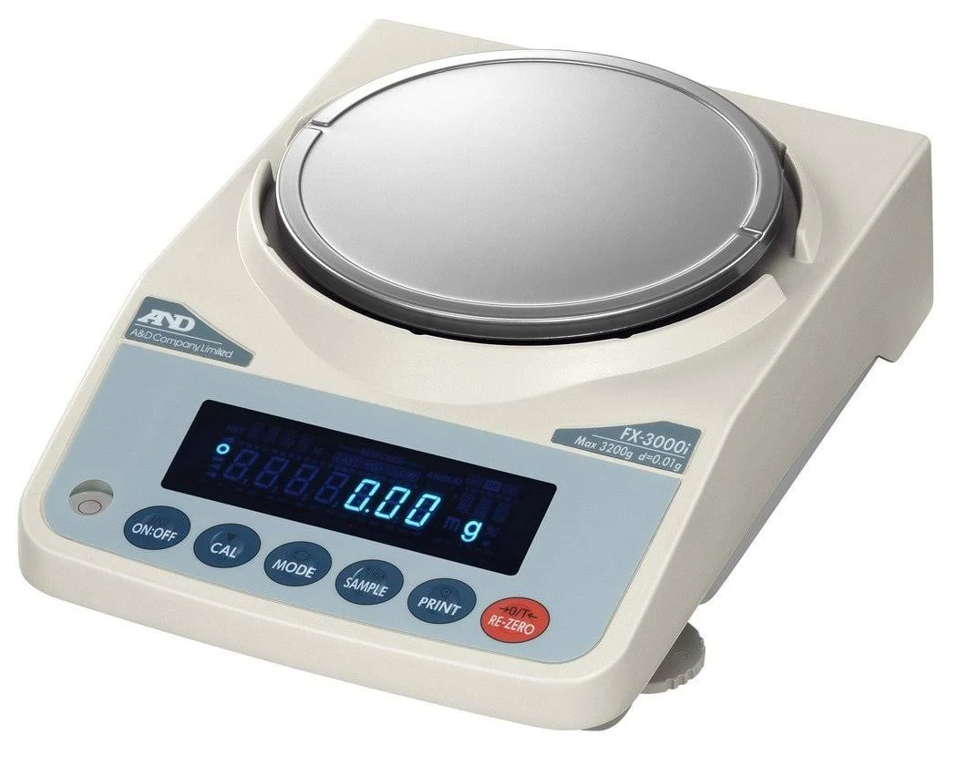 A&D FX-3000iN FX-i Series Precision Balance, 3200 g Capacity, 0.01 g Readability