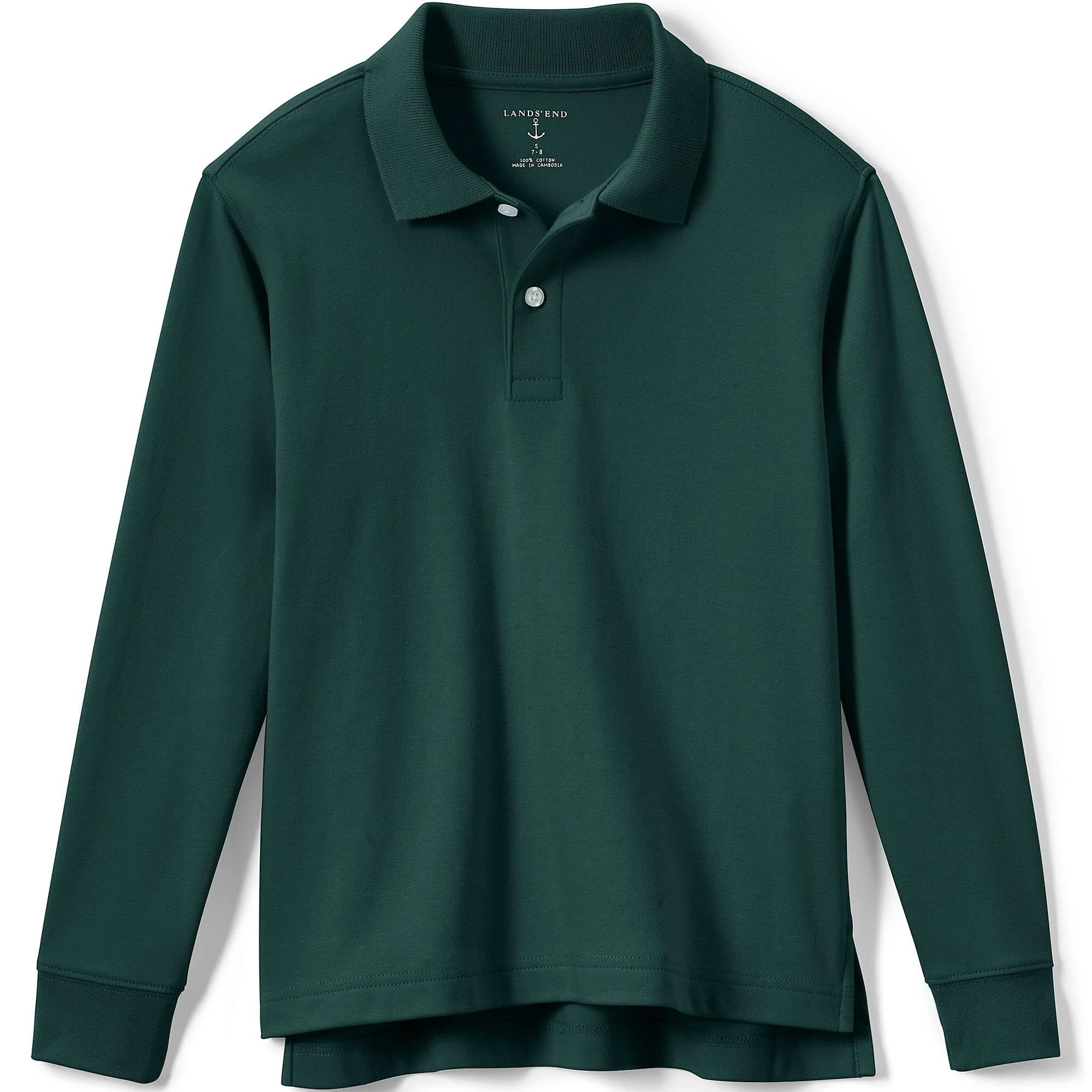 Lands' End Men's Long Sleeve Interlock Polo Shirt