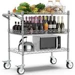 Leteuke 2 Tier Utility Cart with Wheels, NSF Listed 900lbs Commercial Grade Heavy ...