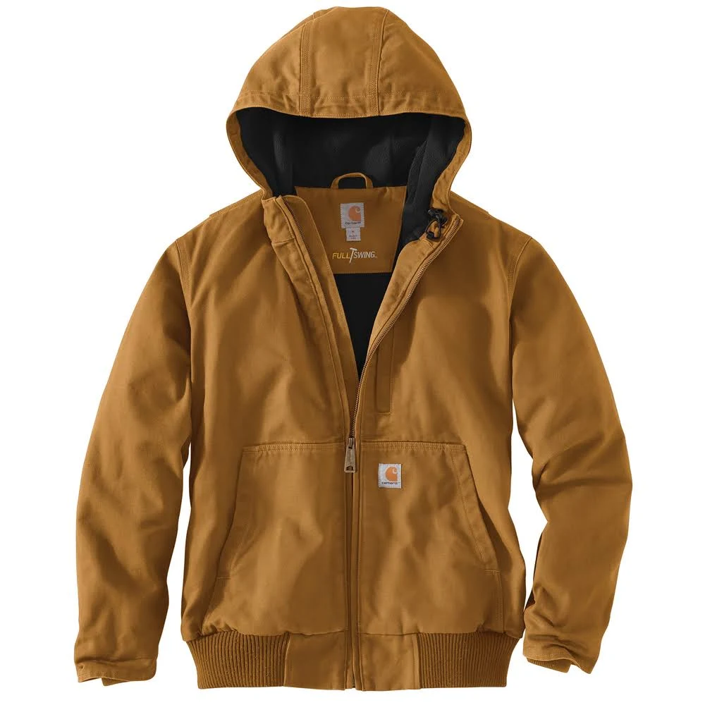 Carhartt Men's Full Swing Loose Fit Washed Duck Fleece-Lined Active Jacket