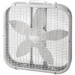 Save-Smart Energy Efficient 20 in. 3 Speed White Box Fan with Built-In Carry Han