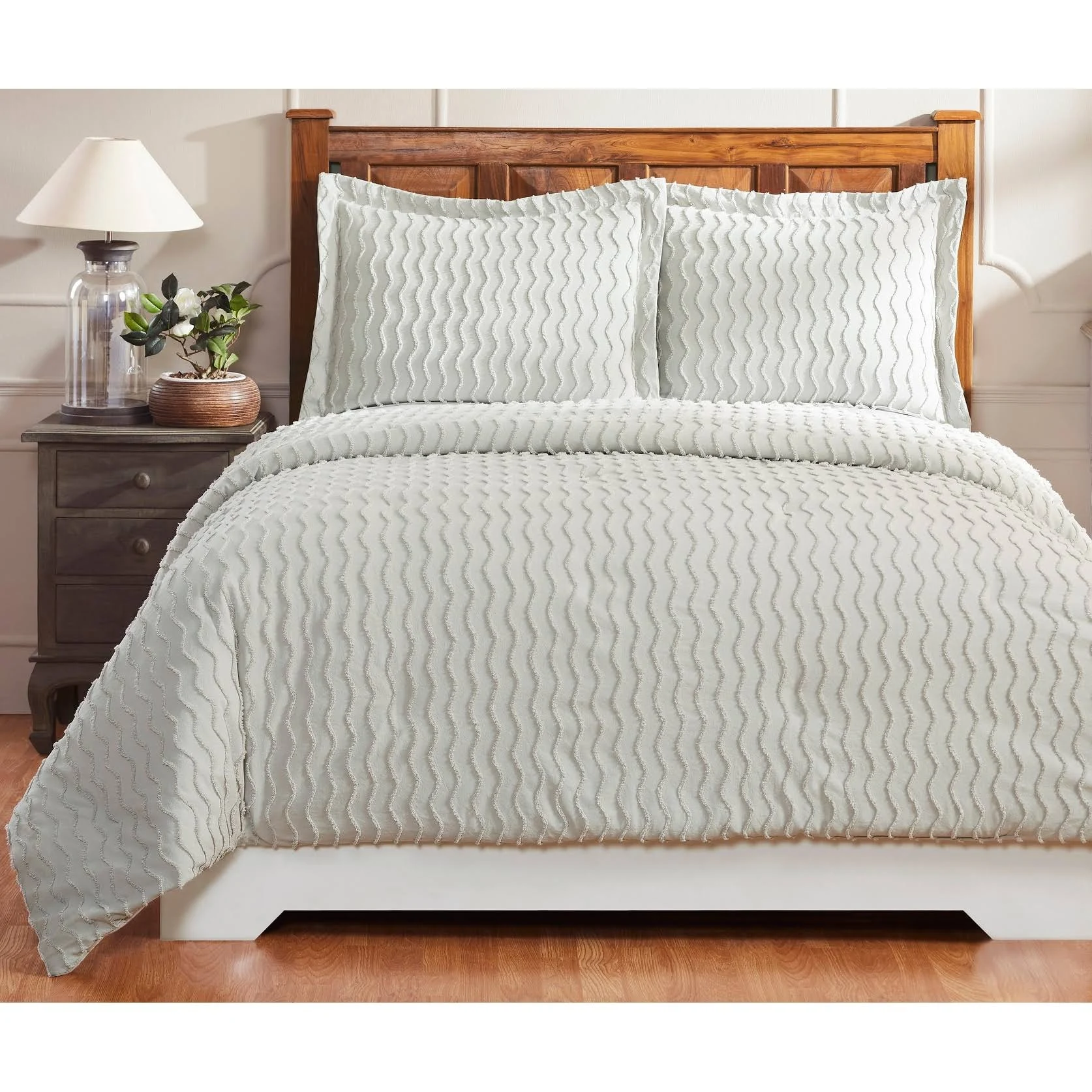 Better Trends 100% Cotton Bed Comforter Collection, Isabella Comforter Design in Gray, King Size - Cotton Tufted, Unique Luxury Bedding Comforter Sets, Machine Washable & Tumble Dry