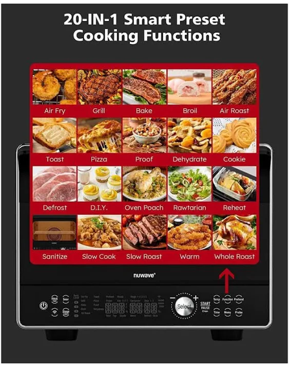 Nuwave TODD Digital Smart Oven, 20-in-1 Convection Infrared Grill Griddle Combo.