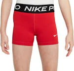 Nike Girls' 3” Pro Shorts, Large, University Red